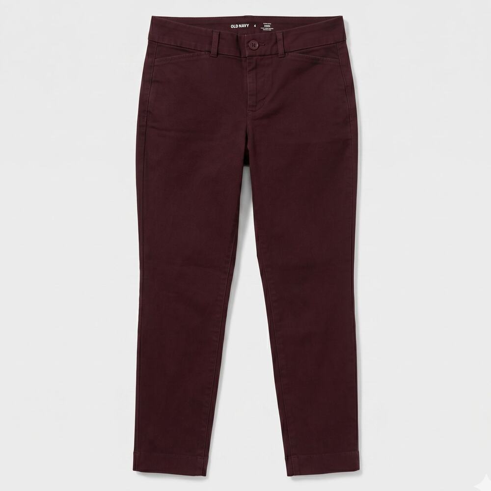 Old Navy Size 4 Burgundy Red High Rise Pixie Secret Smooth Pockets